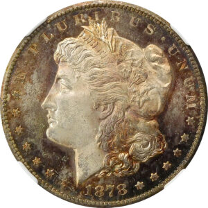 1878-CC Morgan Silver Dollar - NGC MS 63 - Colorful Toning
