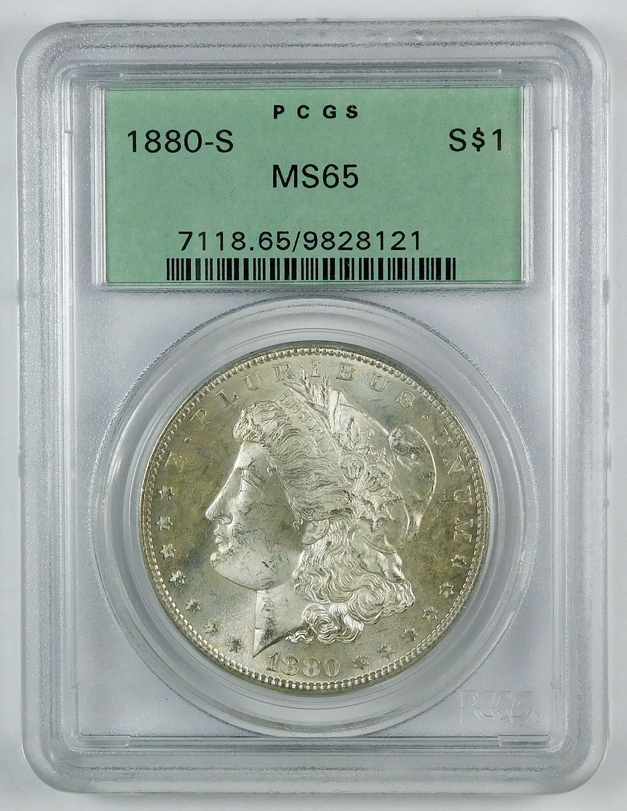 1880-S Morgan Silver Dollar - PCGS MS 65 - OGH
