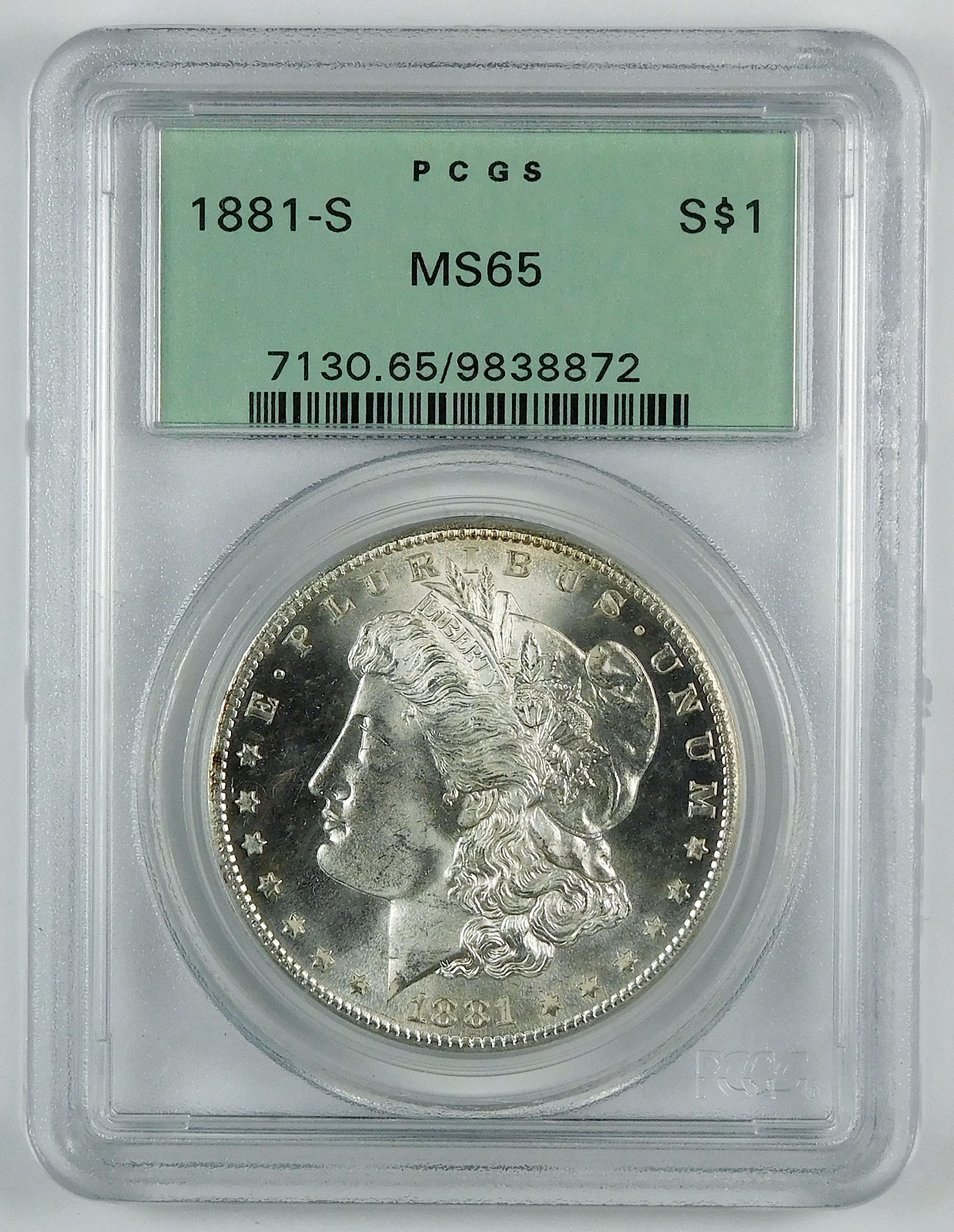 1881-S Morgan Silver Dollar - PCGS MS 65 - OGH
