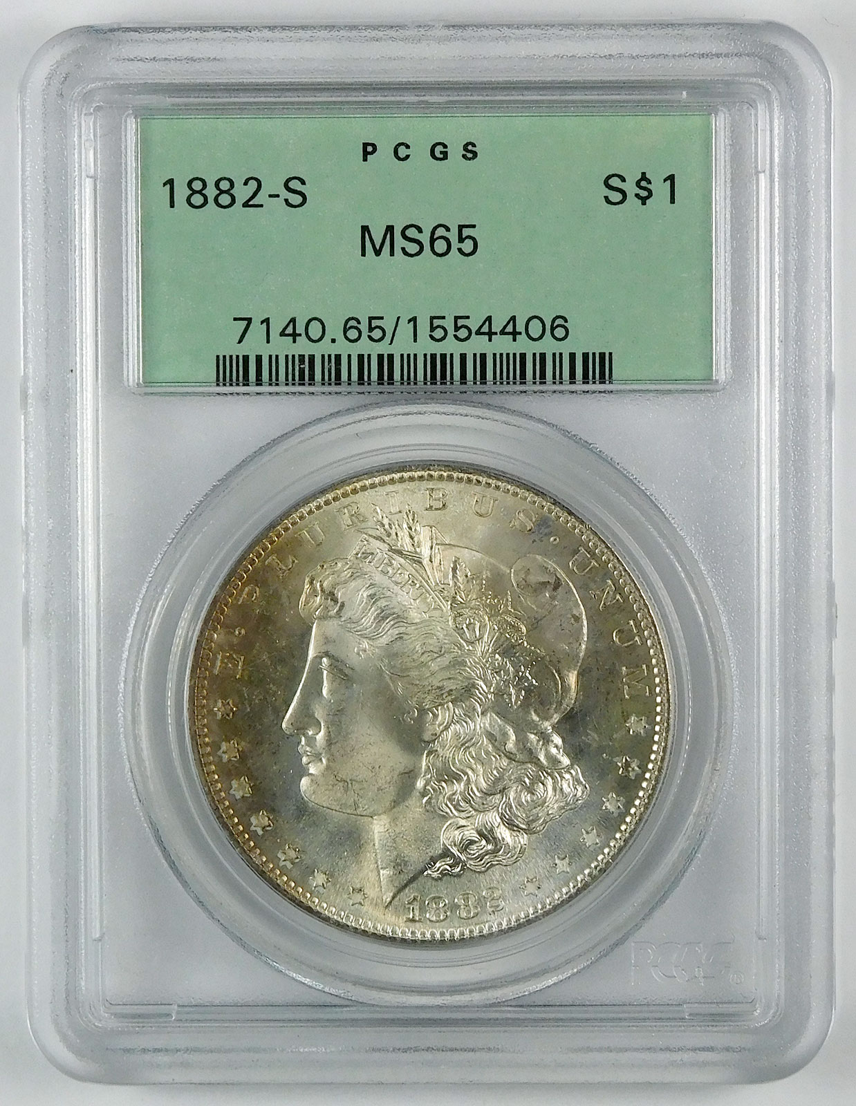 1882-S Morgan Silver Dollar - PCGS MS 65 - OGH