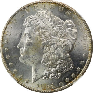 1884-CC Morgan Silver Dollar - NGC MS 62