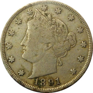 1891 Liberty Head Nickel - VF