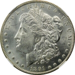 1891-O Morgan Silver Dollar - NGC MS 62