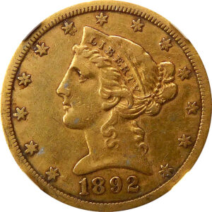 1892-CC $5 Gold Liberty Head Half Eagle - NGC XF 45