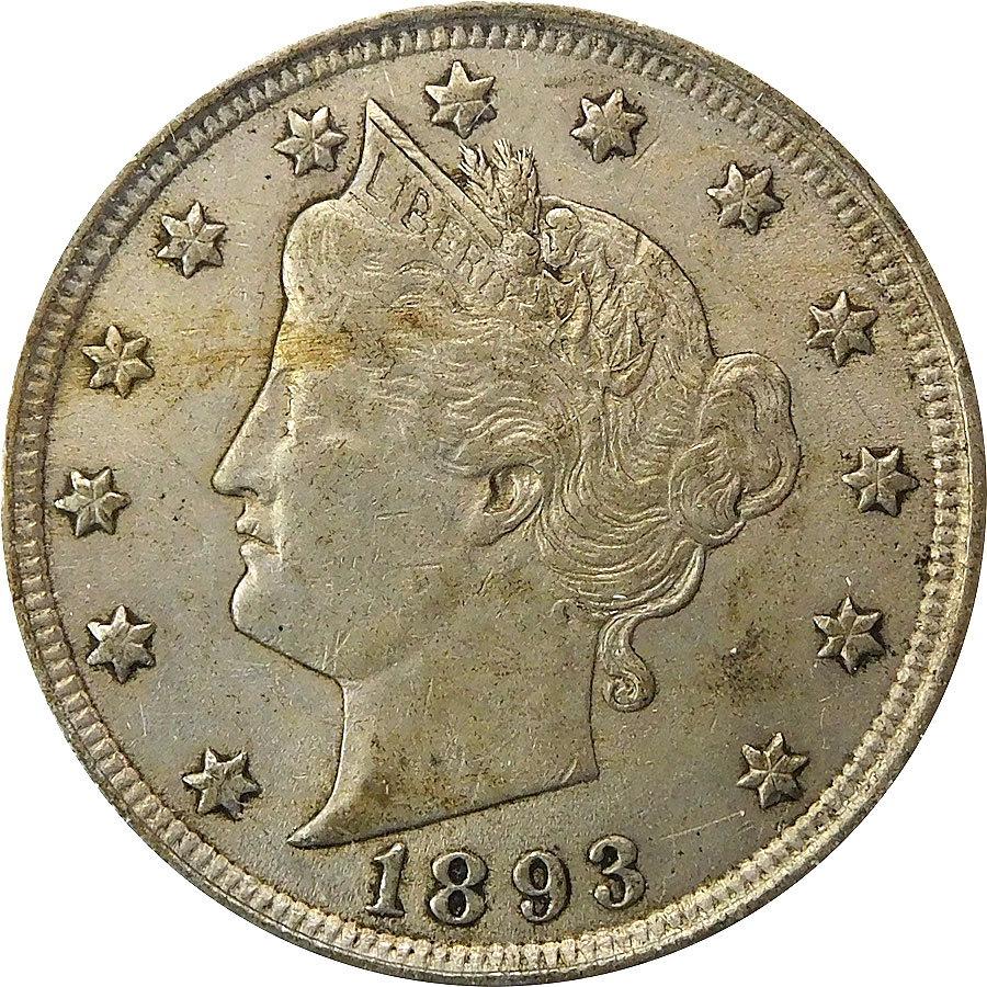 1893 Liberty Head Nickel - AU