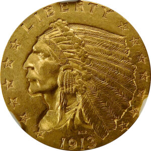 1913 $2.5 Gold Indian Head Quarter Eagle - NGC MS 63