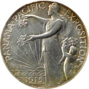 1915-S Panama-Pacific International Exposition Commemorative Silver Half Dollar - PCGS UNC Details - Cleaned