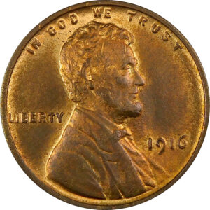 1916 Lincoln Wheat Cent - MS 63 Red-Brown