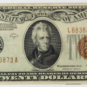 1934A $20 Federal Reserve Note - Hawaii WWII Emergency Issue