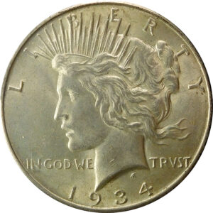 1934-D Peace Silver Dollar - AU 55 - DDO (VAM-3)