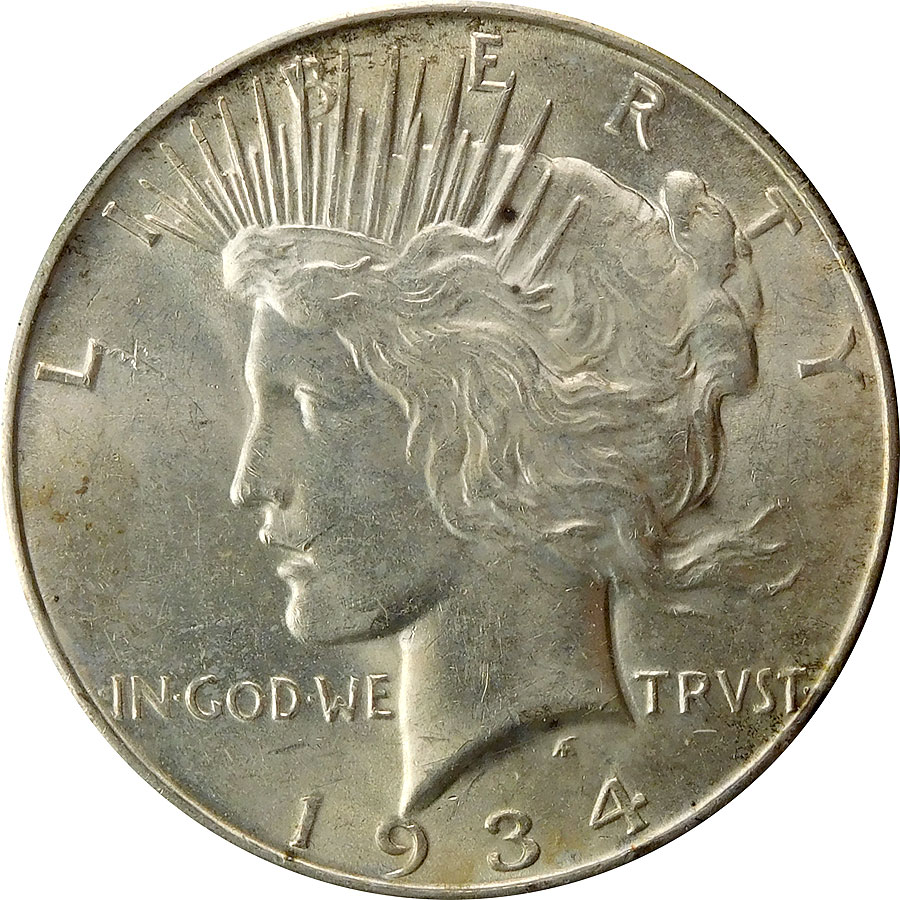 1934-D Peace Silver Dollar - MS 61