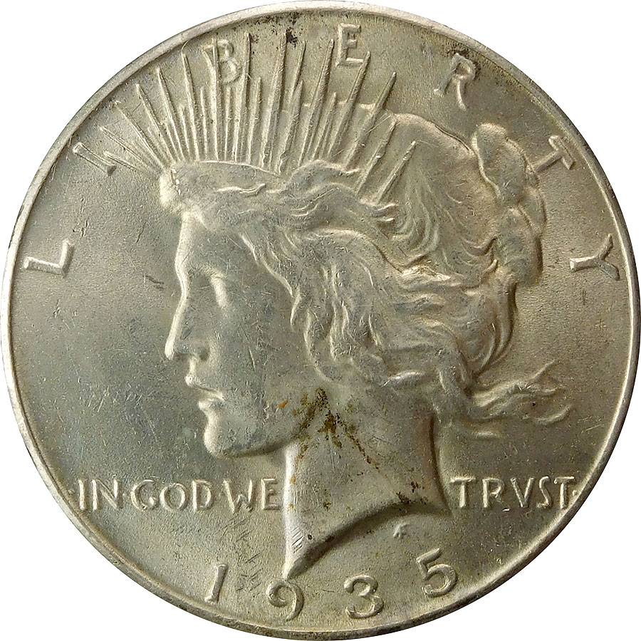 1935 Peace Silver Dollar - MS 60