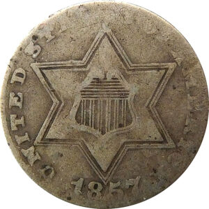 1857 Three Cent Silver - Good