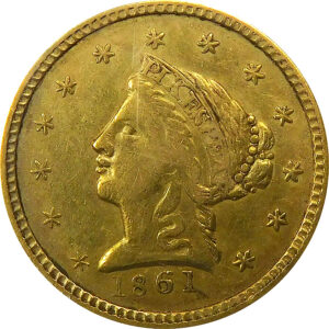 1861 $2.5 Gold Clark-Gruber - Colorado - PCGS AU 50 - Eliasberg/Flannagan