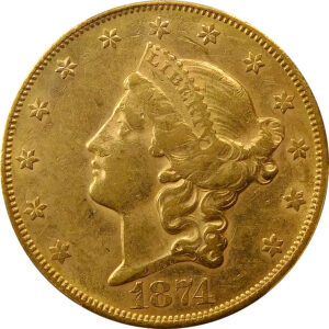 1874-CC $20 Gold Liberty Head Double Eagle - PCGS AU 55