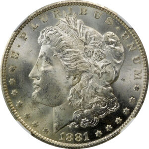 1881-CC Morgan Silver Dollar - NGC MS 64