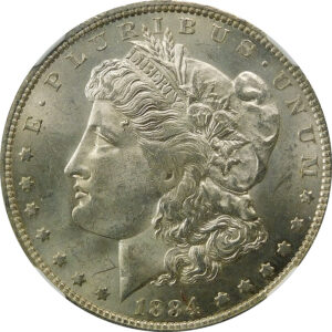 1884-O Morgan Silver Dollar - NGC MS 63