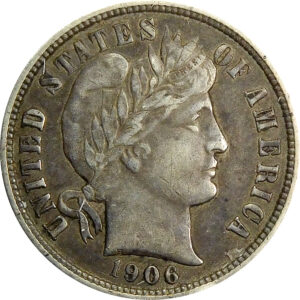 1906 Barber Dime - XF