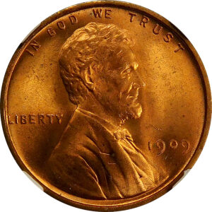 1909 VDB Lincoln Wheat Cent - NGC MS 65 Red