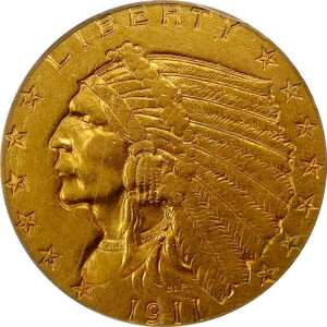 1911-D $2.5 Gold Indian Head Quarter Eagle - PCGS XF 45 - CAC - Strong D