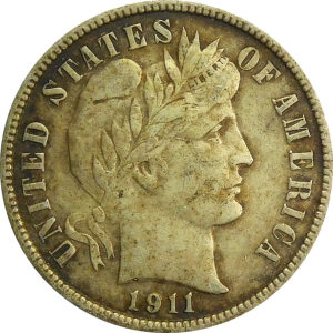 1911-S Barber Dime - XF 45