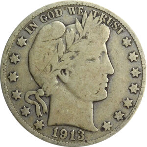 1913-D Barber Half Dollar - VG