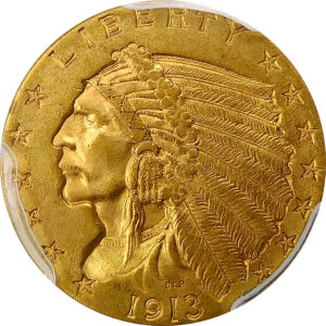 1913 $2.5 Gold Indian Head Quarter Eagle - PCGS MS 63
