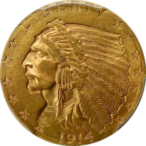 1914-D $2.5 Gold Indian Head Quarter Eagle - PCGS MS 62