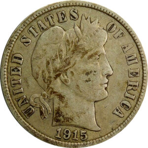 1915 Barber Dime - XF 40