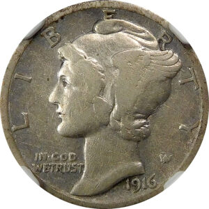 1916-D Mercury Dime - NGC VF Details - Cleaned