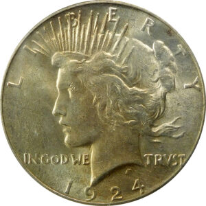 1924-S Peace Silver Dollar - PCGS AU 58