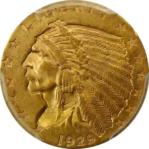 1929 $2.5 Gold Indian Head Quarter Eagle - PCGS MS 64