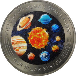 2025 Ghana 2 Cedis History of Human Spaceflight: Our Solar System Colorized 1 Oz .990 Titanium Coin - NGC MS 70