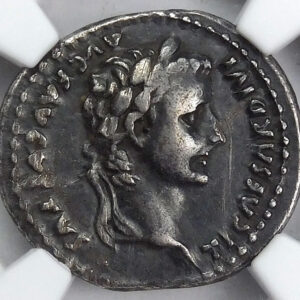 Tiberius (14-37 AD) AR Denarius - NGC Roman Empire VF