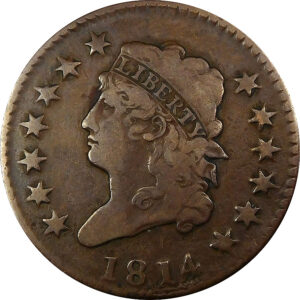 1814 Crosslet 4 Classic Head Large Cent - VF