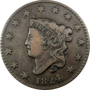 1824 Coronet Head Large Cent - Fine