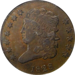 1828 12 Stars Classic Head Half Cent - PCGS AU 50