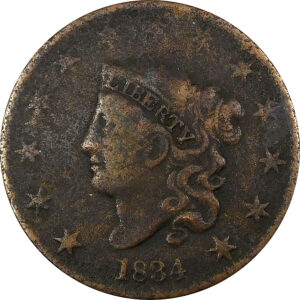 1834 Coronet Head Large Cent - VG+