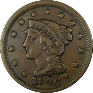 1846 Small Date Braided Hair Large Cent - XF 40