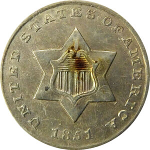 1851 Three Cent Silver - XF+