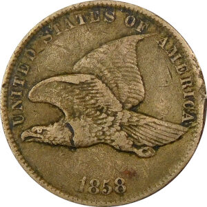 1858 Small Letters Flying Eagle Cent - VF