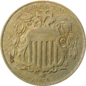 1866 With Rays Shield Nickel - VF