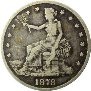 1878-S U.S. Trade Silver Dollar - Fine - Obverse Graffiti