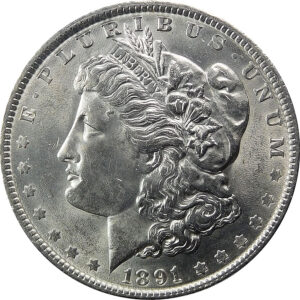 1891 Morgan Silver Dollar - AU 58