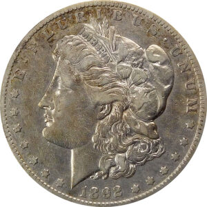 1892-CC Morgan Silver Dollar - ANACS EF 40 - Soapbox Holder