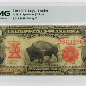 1901 $10 Bison Legal Tender U.S. Note - Fr#122 - PMG 15 Choice Fine