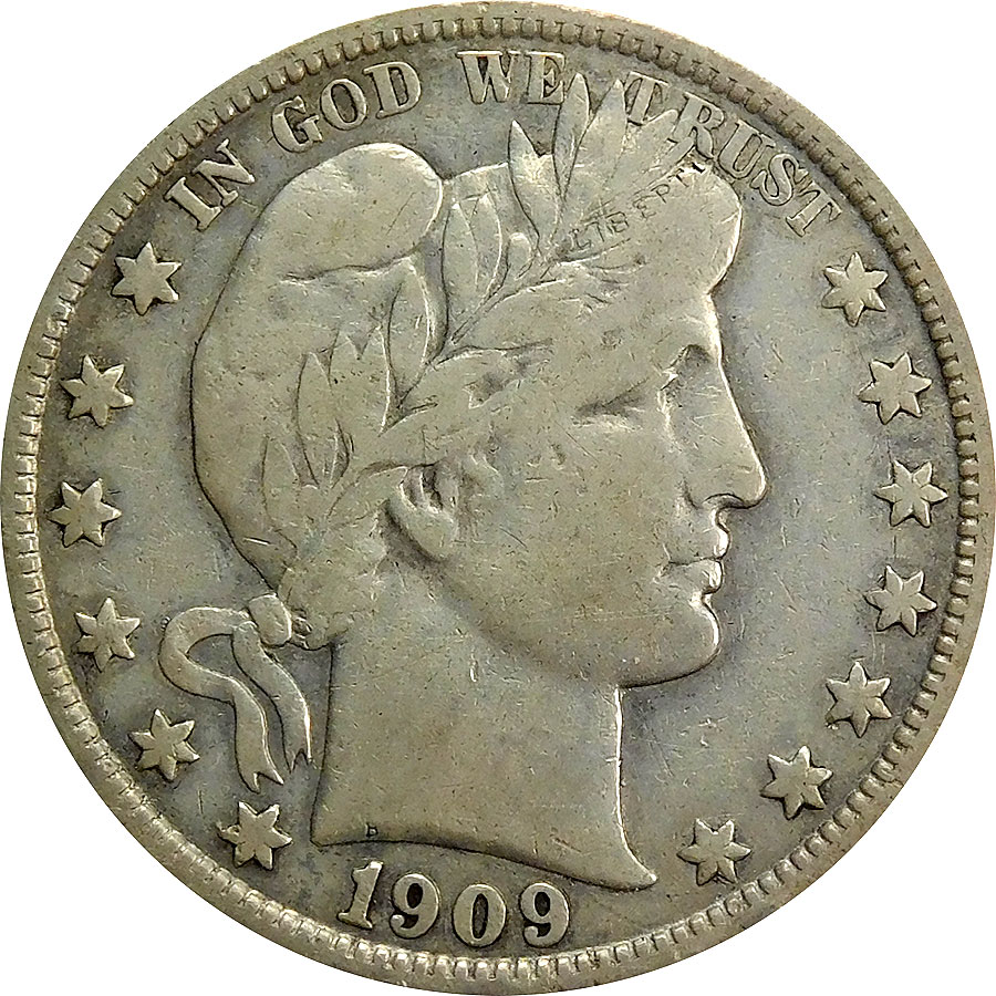 1909-S Barber Half Dollar - VF