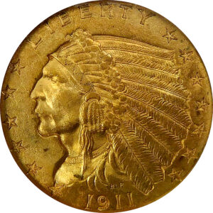 1911 $2.5 Gold Indian Head Quarter Eagle - NGC MS 61