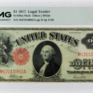 1917 $1 Legal Tender U.S. Note - Fr#38m - Mule - PMG 35 Choice Very Fine