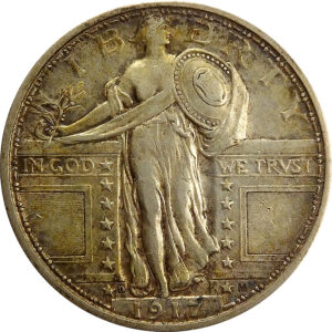 1917-D Ty 1 Standing Liberty Quarter - XF